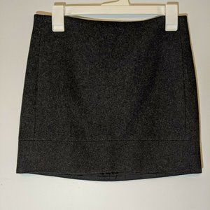 Charcoal Wool Blend Mini Skirt
